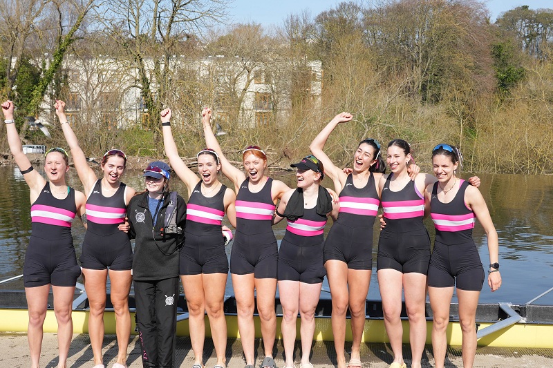 DULBC Senior Eights crew celebrate their Dublin City Colours Boat Race win 2026