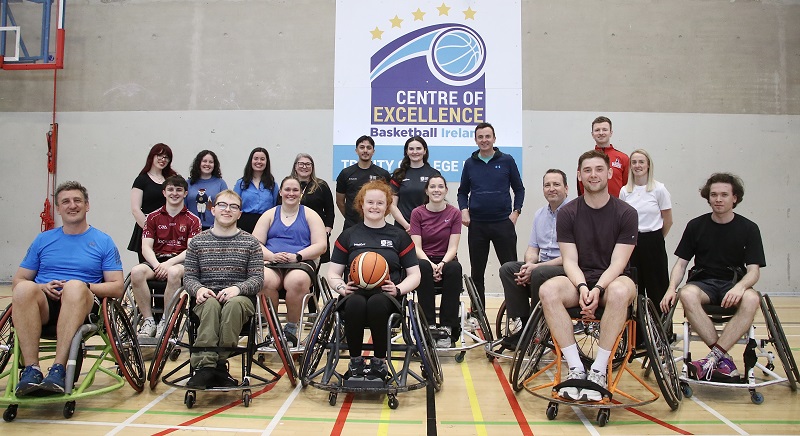Group photo from Trinity wheelchair basketball session, 6 May 2025