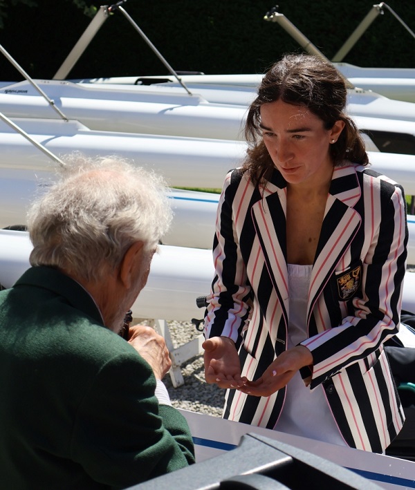 DULBC Captain Jane Prendergast at the Trinity Regatta 2025 boatnaming ceremony