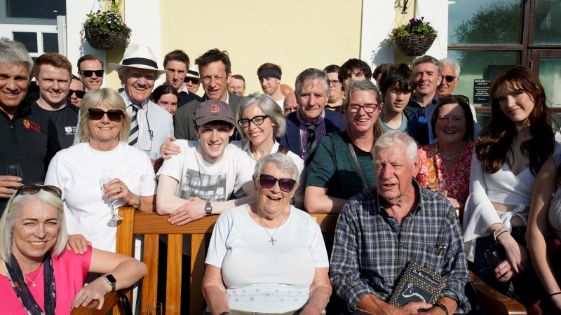 Trevor West memorial bench group photo