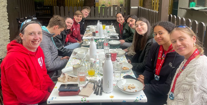Trinity Cycling and Triathlon Club at TriLaois 2025 lunch photo