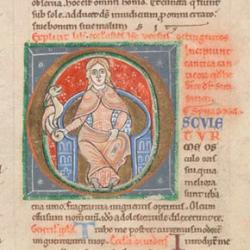 page from a medieval manuscript with medieval art work