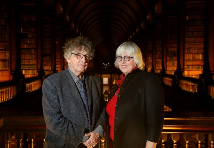 Paul Muldoon with Director of the Trinity Long Room Hub, Professor Jane Ohlmeyer.
