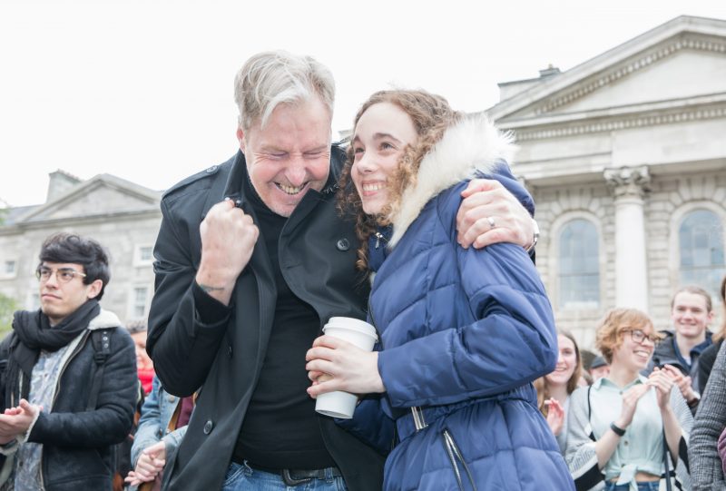 Left to Right: Proud father, Les Stapleton, and 2019 Scholar in Theoretical Physics, Chantelle Esper.
