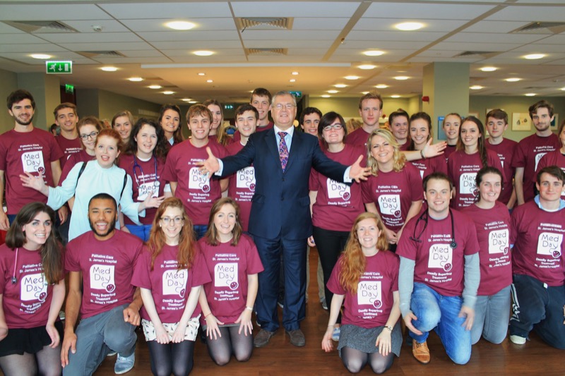 Mr Joe Duffy with Trinity Medical Students at the Launch of Med Day 2014 