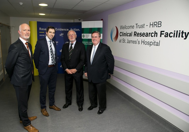Pictured at the announcement of the Wellcome – HRB Irish Clinical Academic Training Programme, were Dr Graham Love, Chief Executive, Health Research Board; Simon Harris, TD, Minister for Health; Professor Michael Gill, the Principal Investigator on the Wellcome-HRB Irish Clinical Academic Training Programme; Tom Lynch, Chairman, Molecular Medicine Ireland.