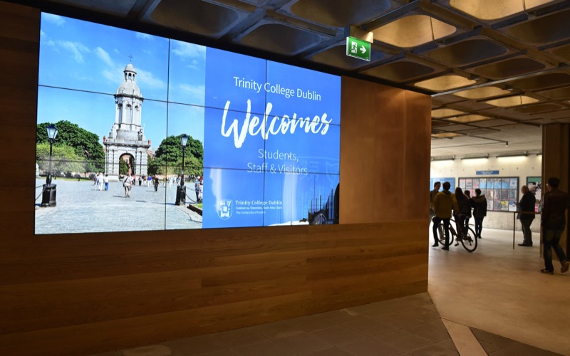 The new nine-screen digital wall at Nassau Street entrance 