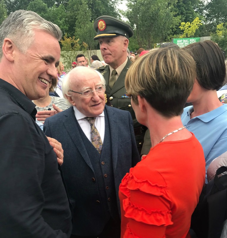 President Michael D Higgins meets the team behind the Dementia Friendly Garden.