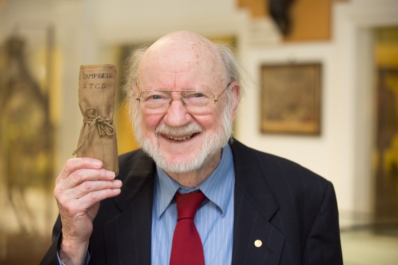Professor William C Campbell returns an incredible Trinity heirloom to the Zoology Department.