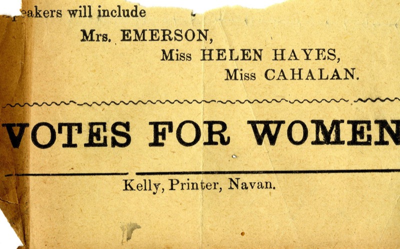 Fragment of pamphlet for suffrage meeting.