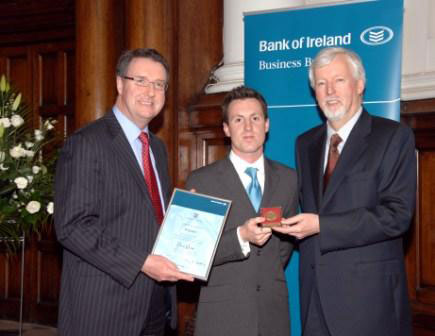 Cathal muckian of bank of ireland, david quinn, and provost john hegarty.
