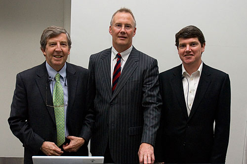 Doug miller, founder international private equity ltd. and european venture philanthropy association trustee, dr gerard mchugh, head of the school of business and maurice roche, delta partners ltd.