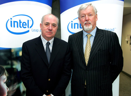 Provost john hegarty with jim o'hara, general manager, intel