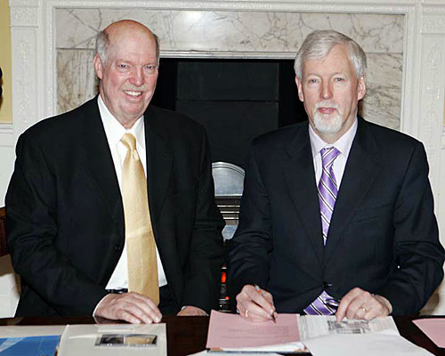 Chancellor of mu, brady deaton and the provost of tcd, dr john hegarty