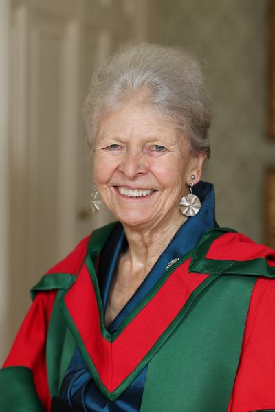 Woman in graduation robes