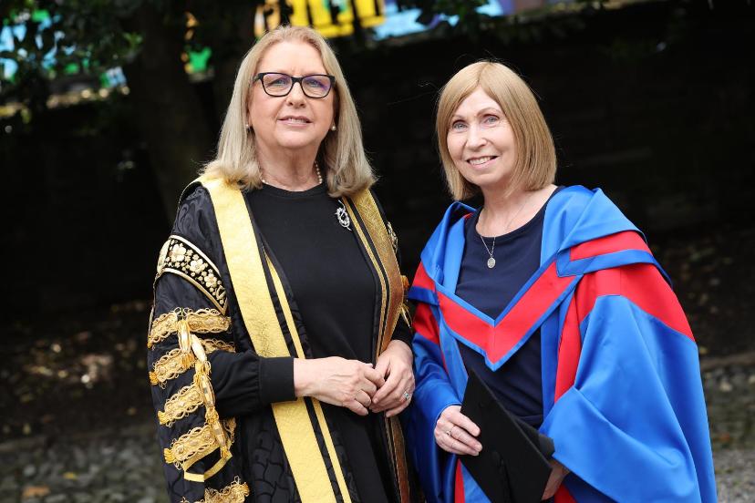 Two women in academic robes