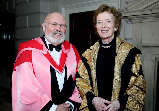 David Norris and Mary Robinson in Trinity in 2015