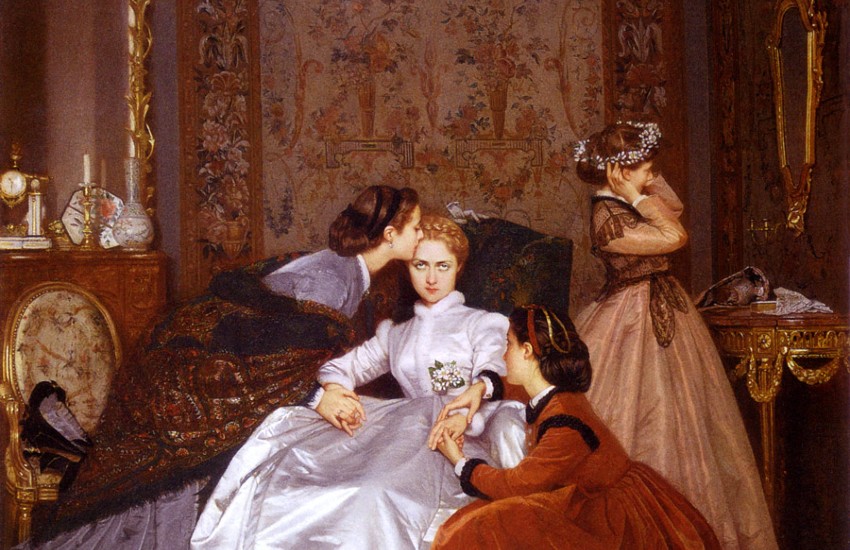 Artwork showing a bride