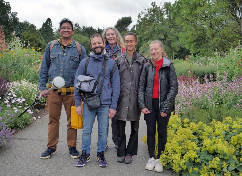 Sate Ahmad, Christos Chondrogiansis, Jenny McElwain, Tina Monterio and Morgane Weissenburger in the National Botanic Garden