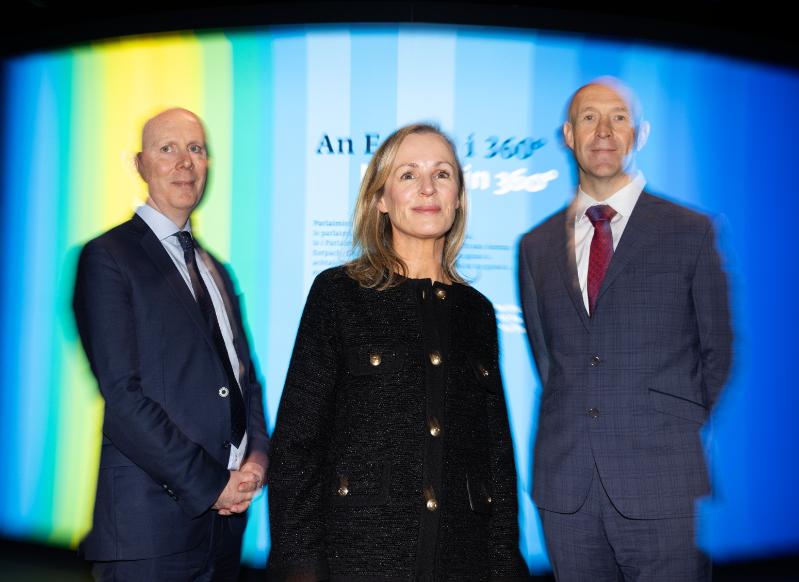 CEO of Research Ireland, Dr Diarmuid O’Brien, with Dr Bronagh Hayden, Life Sciences Medical Director, and Professor John D. Kelleher, Director of ADAPT and Chair of Artificial Intelligence at Trinity.
