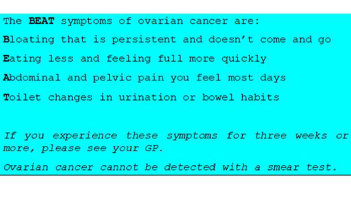 beat symtoms of ovarian cancer