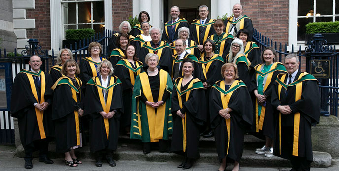 royal irish academy members standing on steps